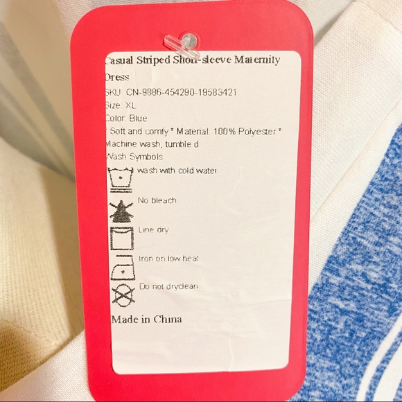 NWT Denim Striped Batwing Sleeve Dress - Picture 9 of 12